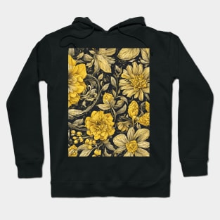 intricate yellow flower pattern design Hoodie